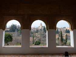 Paisagem da Alhambra de dentro da Generalife